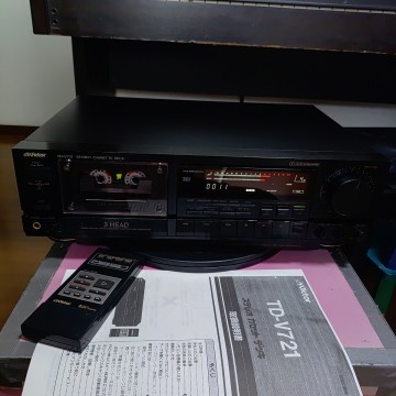 Victor ビクター カセットデッキ TD-V721 リモコン 取説付 3ヘッド 動作品