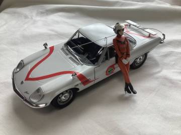 ハセガワプラモデル1/24マットビハイクル＆MAT女性隊員完成品　検マツダコスモスポーツトミカミニカーフィギュアガレージキット