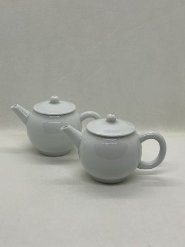 煎茶道具　幸斉　白磁急須　茶銚　茶注　後手急須　2個組　茶器　未使用品　箱無