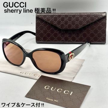 ￥1〜 GUCCI 極美品 シェリーライン サングラス アイウェア メガネフレーム GG 3644/S made in Italy ワイプ&ケース付
