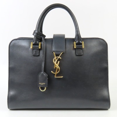 208403★1円スタート★SAINT LAURENT サンローラン 外美品 ベイビーカバス カサンドラ 357395 ハンドバッグ レザー ブラック