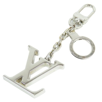 208320★1円スタート★LOUIS VUITTON ルイヴィトン 極美品 ポルトクレ イニシャル LVロゴ バッグチャーム キーホルダー キーリング メタル