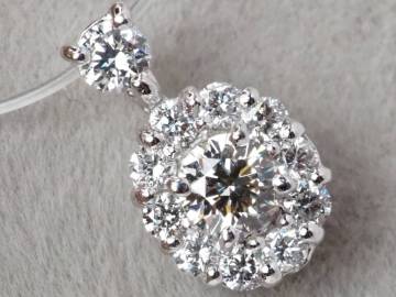 【10170P】Pt900 天然ダイヤモンド 0.244ct/0.35ct/1.2g ペンダントトップ