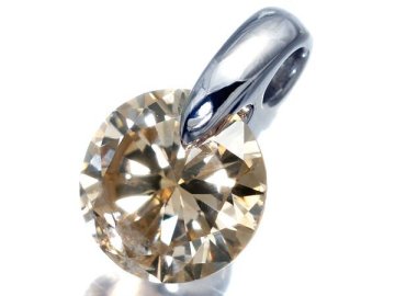 1円～【ジュエリー極】綺麗な透明感！良質天然ブラウンダイヤモンド1.094ct 高級Pt900ペンダントヘッド a3743om【送料無料】
