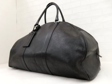 ◆美品◆PRADA プラダ◆ピッグスキン レザー 本革◆ボストン バッグ◆ブラック シルバー金具◆イタリア製◆三角ロゴプレート◆A17489