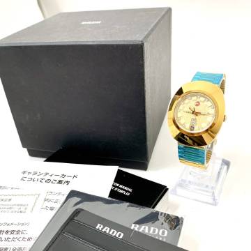C1683□ １円～！ RADO ラドー DiaStar ダイアスター 648.0413.3 SS 自動巻き ゴールド文字盤 腕時計 デイデイト 11P 稼働 動作確認済
