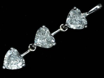 KK18640SS【1円～】新品【RK宝石】《DIAMOND》ハートシェイプ 極上ダイヤモンド 3石 総計1.1ct Pt900 高級 トリロジー ネックレス ダイヤ