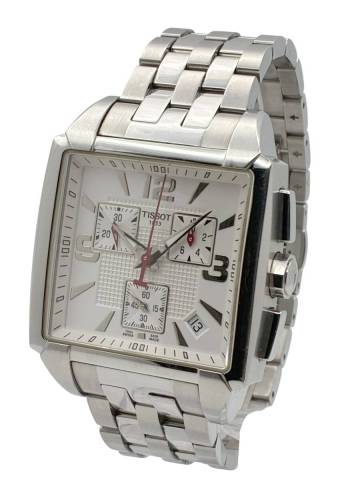 TISSOT ティソ T005.517A クロノグラフ ホワイト文字盤 スクエア 稼働品 //AM137304
