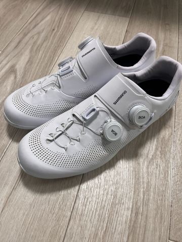 美品　SHIMANO シマノ RC7 ホワイト ビンディングシューズ SPD-SL サイズEU43