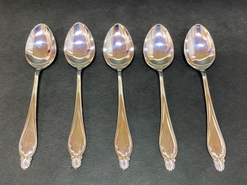 【オークション】高級銀食器 SILVER 950 刻印有 ティースプーン 5本セット 総重量 約69.7g シルバー ティースプーン カトラリー E1