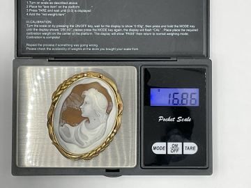 カメオ ブローチ ペンダントトップ エスポジートフランチェスコ K18 刻印あり ダイアモンド 0.03ct アクセサリー ヴィンテージ