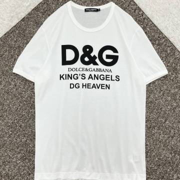 超希少XL!!極美品!!ドルチェアンドガッバーナ DOLCE&GABBANA ドルガバ Tシャツ カットソー 半袖 伸縮 洗える 夏 メンズ ホワイト 白 50 LL
