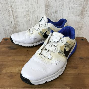 B181☆【ルナ ボア ダイヤル式 ゴルフシューズ】NIKE ナイキ 白 青 26