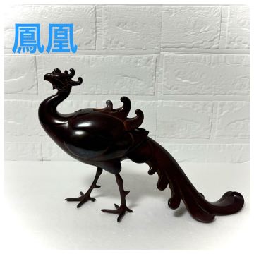鳳凰 紫銅製鳳凰 香炉 置物 銅製 工芸品 美しい孔雀 金属工芸品