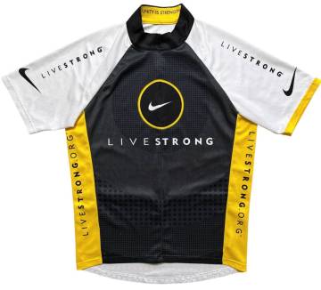 本場イタリア製 NIKE ナイキ LIVESTRONG ライブストロング希少 ロードバイク 自転車 ウエア サイクルジャージ XLサイズ 黄 黒 白