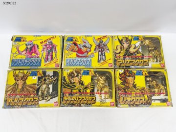 BANDAI バンダイ 聖闘士星矢 セイントセイヤ 黄金聖衣 アリエスクロス ペガサスクロス レオクロス 他 玩具 箱付 6点 まとめ 5029G22-14
