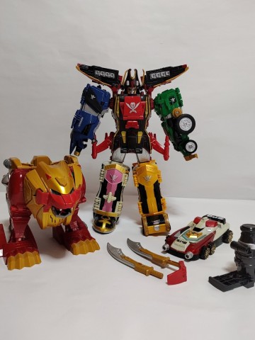 戦隊 DX 合体ロボ シリーズ BANDAI まとめて セット フィギュア ゴーカイオー ゴーカイジャー シンケンオー ガオライオン 大いなる力 玩具