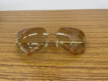 【R】☆CHANEL シャネル サングラス 4017-D ココマーク ラインストーン ゴールド C 00297