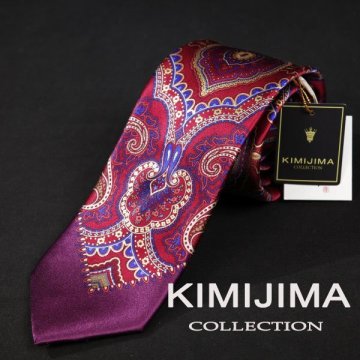 新品1円～★KIMIJIMA COLLECTION 君島 キミジマ コレクション 日本製 吉澤の友禅 シルク絹100％ネクタイ 織柄 本物 ◆6294◆