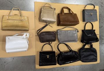 本革 バッグ 11点 大量まとめ クロコダイル系 オーストリッチ系 未使用級 極美品 オーストリッチ クロコダイル 本革