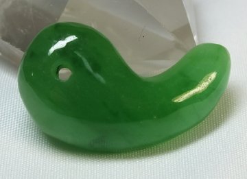 1円～▲▽■龍香堂■ミャンマー翡翠　勾玉３２ｍｍ即決ｈ84*△▼