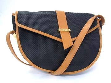 1円 ■美品■ SAINT LAURENT サンローラン PVC&times;レザー ショルダーバッグ ポシェット レディース ブラック系&times;ブラウン系 GC2040