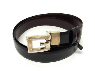 1円 ■美品■ GUCCI グッチ 211563 1766 パテントレザー ゴールド金具 ベルト 表記サイズ 95/38 ブラック系&times;ブラウン系 BT6271