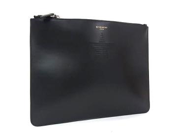 1円 ■美品■ GIVENCHY ジバンシィ レザー クラッチバッグ セカンドバッグ メンズ ブラック系 FY2626