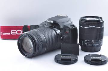 1円〜④【シャット数250回】美品 Canon EOS Kiss X7 デジタル一眼レフカメラ ダブルズームキット EF-S 18-55mm EF-S 55-250mm #①107