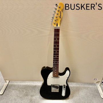 1円 ギター BUSKER'S テレキャスター ブラックボディ メイプルネック ローズウッド風 初心者向け 入門用楽器 ケース付き