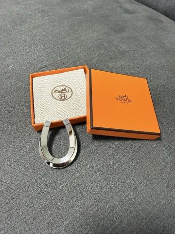 HERMES エルメス マネークリップ スカーフリング ラック ホースシュー H ロゴ 箱 保存袋 シルバー アクセサリー 1円〜
