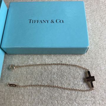 TIFFANY&Co. ティファニー クロス ブレスレット ピンクゴールド　18cm