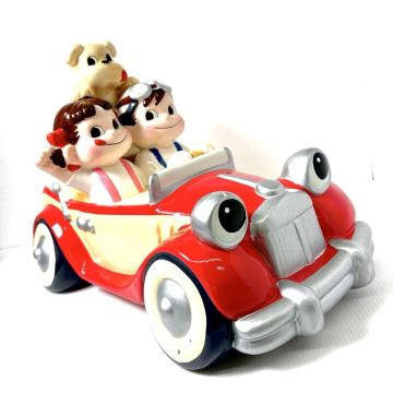 【激レア/非売品/当時物】限定ノベルティ 不二家 ペコポコ ハッピードライブ 陶器製 オブジェ シリアルナンバー入り ペコちゃん 人形 1円〜