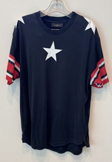 ジバンシィ スター オーバー Tシャツ 半袖 ★ 美品 迅速対応 送料無料 クリーニング 済★ 星 黒 ブラック GIVENCHY