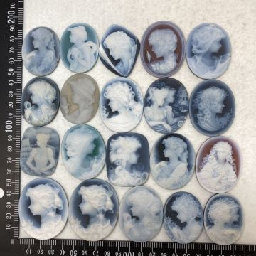 大量!!◯ストーンカメオおまとめ244.4g◯u 約1222ct ルース 裸石 stone cameo ブローチ 貴婦人 彫刻 アンティーク 作家物 w3す52