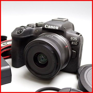 □1円 Canon/キヤノン EOS R10 レンズキット/RF-S 18-45mm F4.5-6.3 IS STM/約2420万画素/充電器・バッテリー・フィルター付属&1687100026