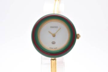 1円～ 稼働 純正ケース付 グッチ GUCCI チェンジベゼル 11/12 レディース 腕時計 ホワイト文字盤 クォーツ QZ 