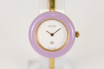 【ト福】GUCCI グッチ チェンジベゼル 11/12 レディース腕時計 動作未確認 クオーツ 白色文字盤 レディースウォッチ LCZ01LLS69