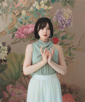 潮田和也 油彩 真作 新作F8号 スペインMEAM（ヨーロッパ近代美術館）Figurativas 2023大賞受賞 MEAM収蔵作家