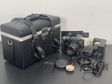 OU466 動作未確認 ZENZA BRONICA ゼンザ ブロニカ ETR フィルムカメラ + ZENZANON MC 1:2.8 f=75mm ハードケ－ス付き