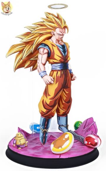 二次元彩色リペイントドラゴンボール 一番くじA賞MASTERLISE 孫悟空超サイヤ人3 BATTLE OF SAIYAN フィギュアアジオラマ台座付きDRAGONBALL
