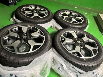 1円～ 新車外し スズキ ハスラー タフワイルド 純正アルミ 15インチ 4.5J +45 DUNLOP ENASAVE EC300 165/60R15 77H 4本