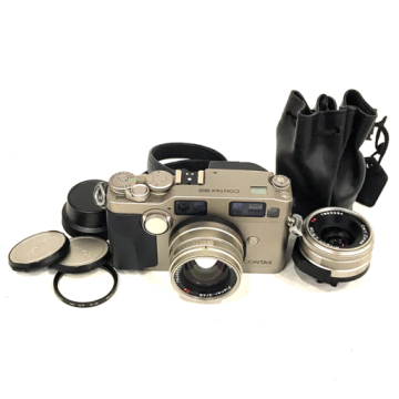 1円 CONTAX G2 Carl Zeiss Planar 45mm F2 等 レンズ2本 コンタックス レンジファインダー フィルムカメラ L181635
