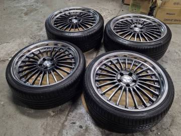美品 WORK ランベック LF1 LANVEC 20インチ 深リム 段リム 8.5J 9.5J タイヤ4本付