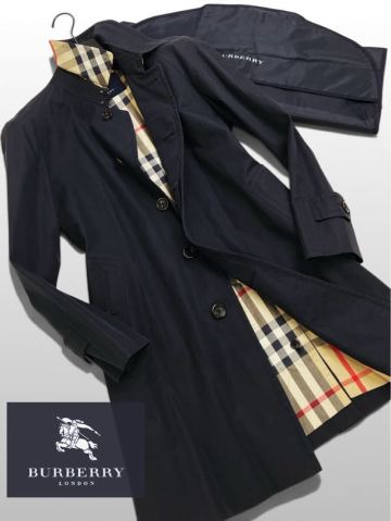 美品　定価20万!【ラグジュアリーcotton100%!!】BURBERRY LONDON バーバリー ■完全最高級　ロング　ステンカラーコート　b28-267 メンズ