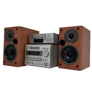 ONKYO D-V77 FR-V77 K-V77 ミニ コンポ オンキョー CD MD カセット デッキ スピーカー セット 音響 機材 オーディオ ジャンク F11609020