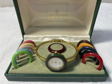 【動作未確認】GUCCI チェンジベゼル 腕時計 11/12 ベゼル完品 箱あり美品 1円〜 【B120-B.MI】