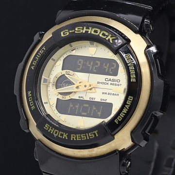 1円 稼働 良品 カシオ Gショック G-300G QZ デジアナ ゴールド文字盤 メンズ腕時計 2000000 7JWT MYT