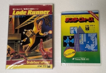 s（D46）　FM-77 ゲームソフト　ロードランナー　+　サンダーフォース　3.5インチ　フロッピーディスク版　2本セット　まとめて　