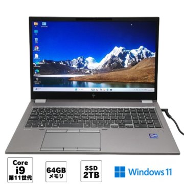 1円~ Wi-Fi有 中古ノートパソコン hp ZBook Fury G8 Core i9 11950H 64GB 2TB SSD 無線LAN Bluetooth カメラ Windows11 Office済 即使用可